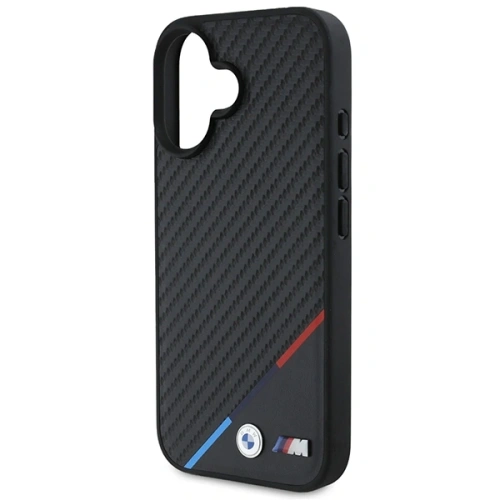 Buy BMW BMHMP16M23PUDTK Apple iPhone 16 Plus hardcase Carbon Tricolor Line MagSafe black - BMW688 - {ean13} - Home Screen Store Europe