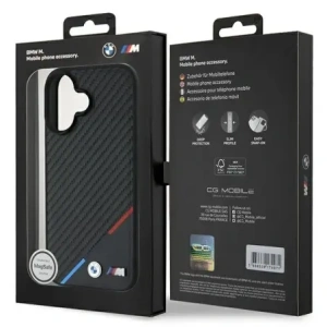Kup BMW BMHMP16M23PUDTK Apple iPhone 16 Plus Hardcase Carbon Tricolor Line MagSafe schwarz - BMW688 - {ean13} - Sklep Home Screen