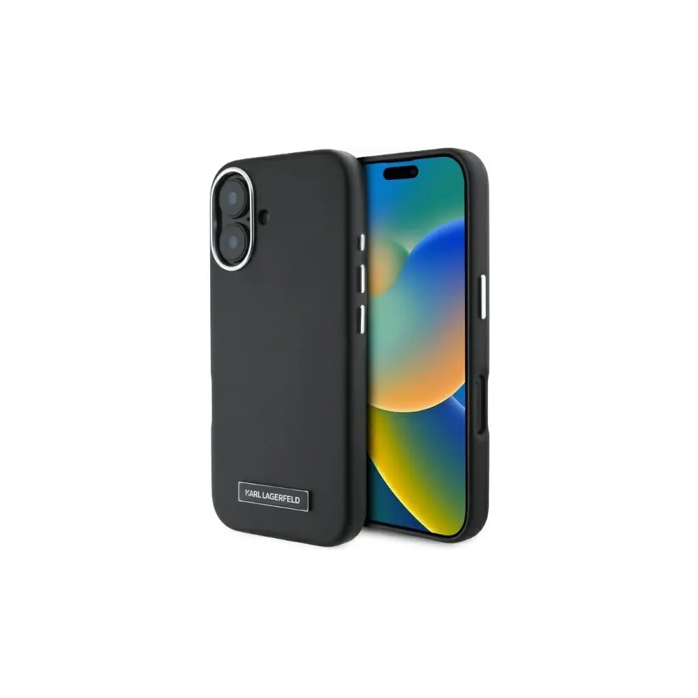 Etui Karl Lagerfeld KLHMP16SPGMSRPK Apple iPhone 16 hardcase FW Metal Plate MagSafe czarny/black