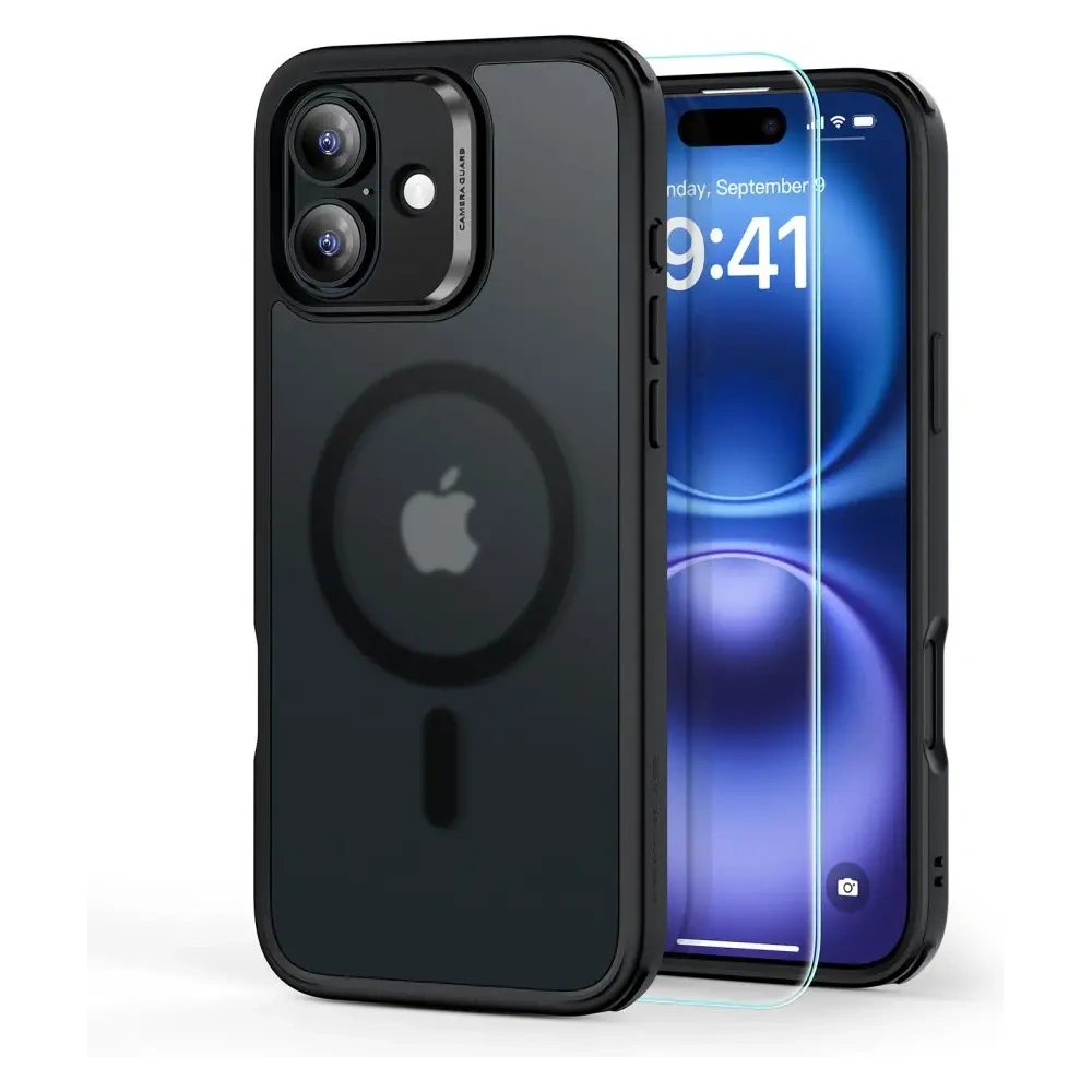Zestaw ESR Classic Hybrid Halolock MagSafe & Tempered Glass Apple iPhone 16 Frosted Black