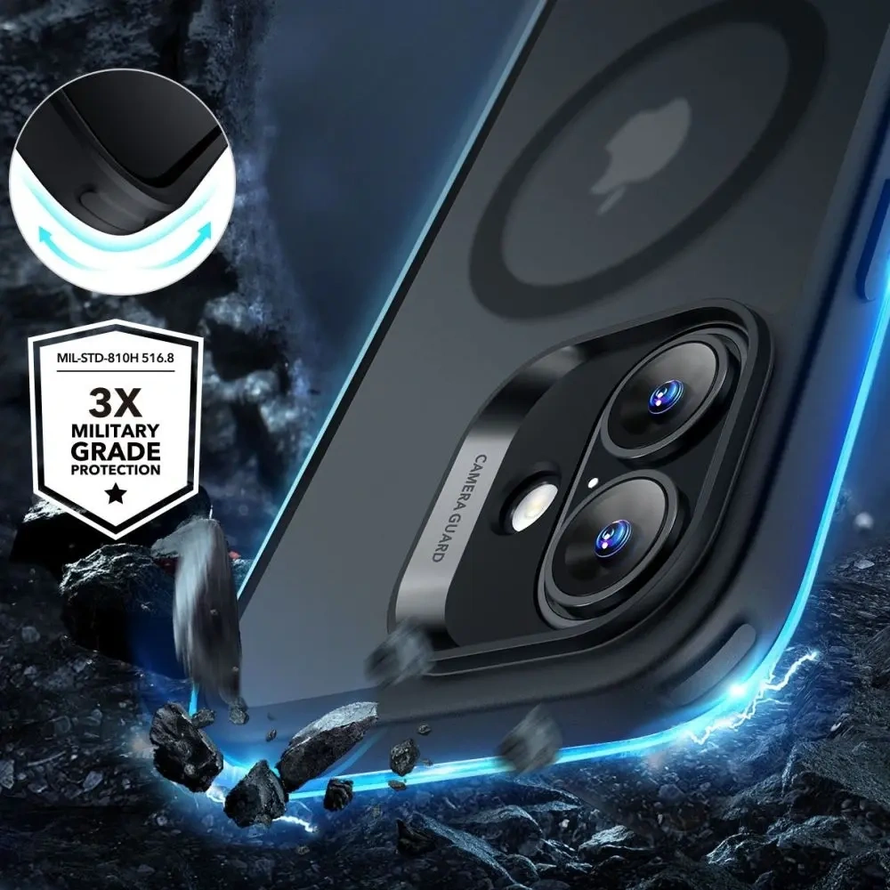 Zestaw ESR Classic Hybrid Halolock MagSafe & Tempered Glass Apple iPhone 16 Frosted Black