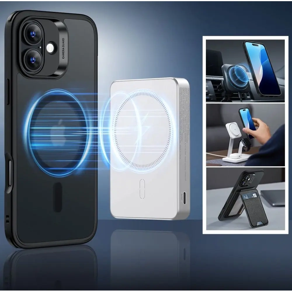 Zestaw ESR Classic Hybrid Halolock MagSafe & Tempered Glass Apple iPhone 16 Frosted Black