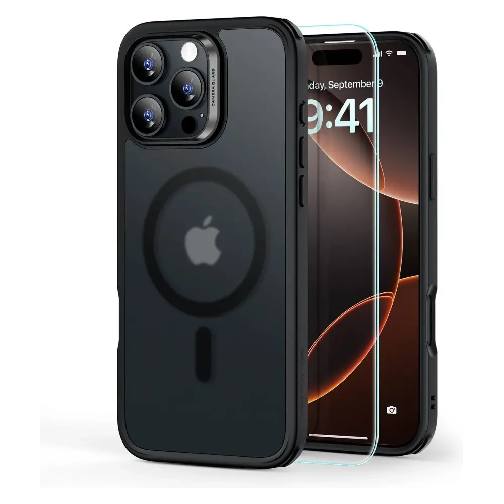 Zestaw ESR Classic Hybrid Halolock MagSafe & Tempered Glass Apple iPhone 16 Pro Max Frosted Black