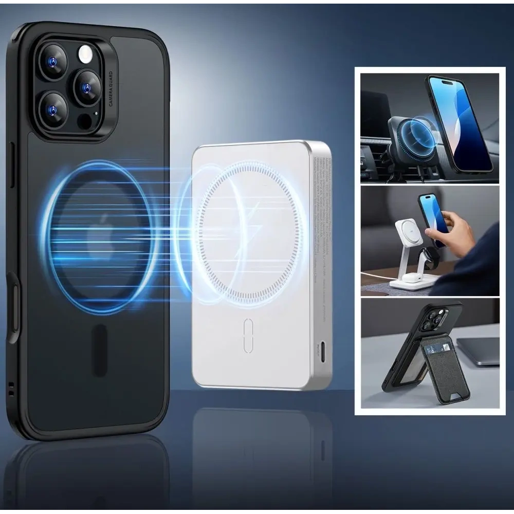 Zestaw ESR Classic Hybrid Halolock MagSafe & Tempered Glass Apple iPhone 16 Pro Max Frosted Black