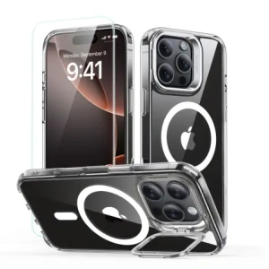 Buy ESR Classic Hybrid Kickstand Halolock MagSafe & Tempered Glass Apple iPhone 16 Pro Clear - ESR847 - {ean13} - Home Screen Store Europe