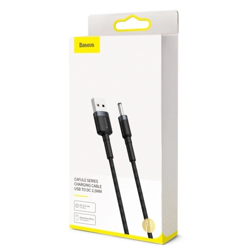 Buy Baseus Cafule Cable USB to DC 3.5mm 2A 1m Gray+Black - BSU1046BLKGRY - {ean13} - Home Screen Store Europe