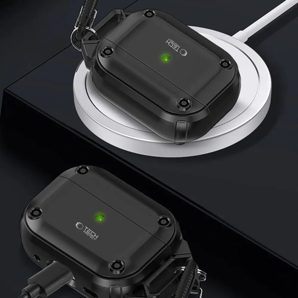 Etui Tech-Protect Rough Hook Apple AirPods Pro 1 / 2 Black