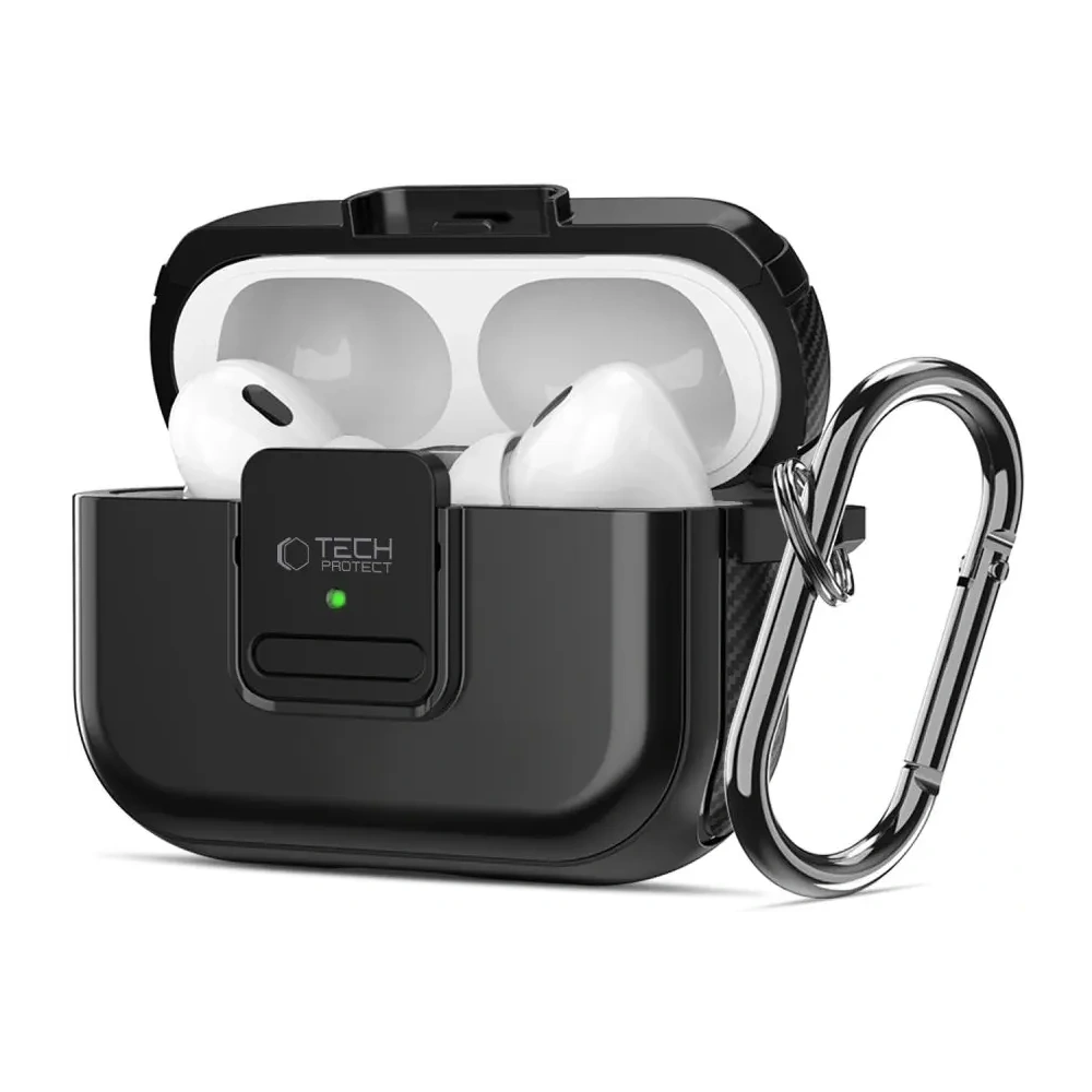 Etui Tech-Protect Defender Hook MagSafe Apple AirPods Pro 1 / 2 Black