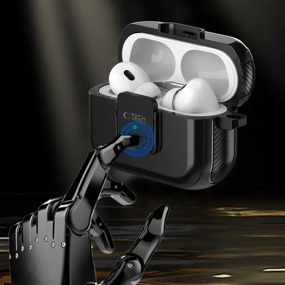 Etui Tech-Protect Defender Hook MagSafe Apple AirPods Pro 1 / 2 Black