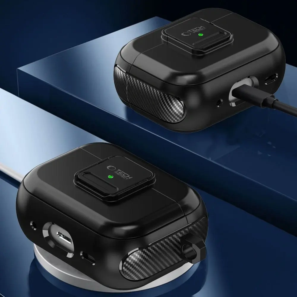 Etui Tech-Protect Defender Hook MagSafe Apple AirPods Pro 1 / 2 Black