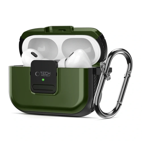 Kup Etui Tech-Protect Defender Hook MagSafe Apple AirPods Pro 1 / 2 Olive Green - THP3245 - {ean13} - Sklep Home Screen