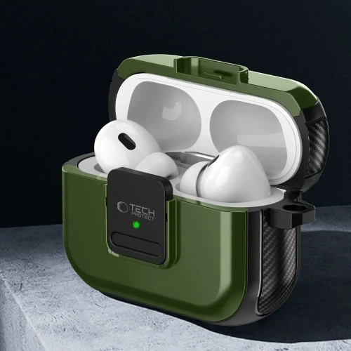 Kup Etui Tech-Protect Defender Hook MagSafe Apple AirPods Pro 1 / 2 Olive Green - THP3245 - {ean13} - Sklep Home Screen