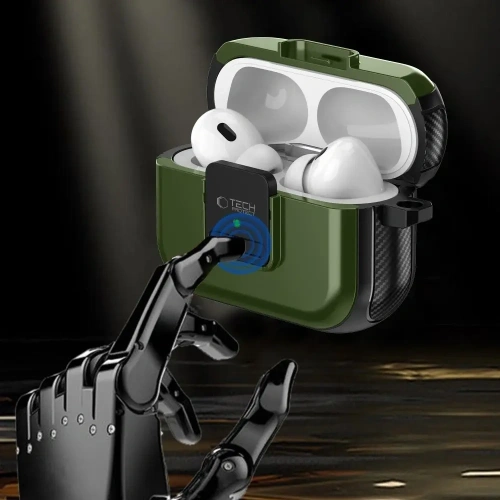 Kup Etui Tech-Protect Defender Hook MagSafe Apple AirPods Pro 1 / 2 Olive Green - THP3245 - {ean13} - Sklep Home Screen