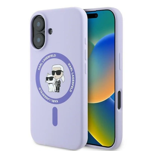 Kup Karl Lagerfeld KLHMP16SSCMKCRHU Apple iPhone 16 hardcase Silicone Karl&Choupette Ring MagSafe violet - KLD21723 - {ean13} - Sklep Home Screen