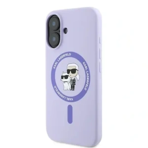Kup Etui Karl Lagerfeld KLHMP16SSCMKCRHU Apple iPhone 16 hardcase Silicone Karl&Choupette Ring MagSafe fioletowy/purple - KLD21723 - {ean13} - Sklep Home Screen