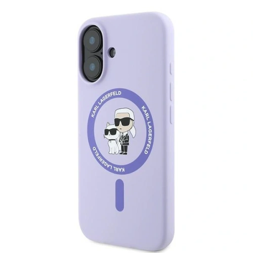 Kup Etui Karl Lagerfeld KLHMP16SSCMKCRHU Apple iPhone 16 hardcase Silicone Karl&Choupette Ring MagSafe fioletowy/purple - KLD21723 - {ean13} - Sklep Home Screen