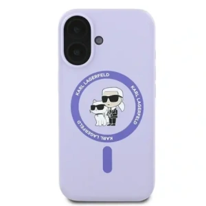 Kup Etui Karl Lagerfeld KLHMP16SSCMKCRHU Apple iPhone 16 hardcase Silicone Karl&Choupette Ring MagSafe fioletowy/purple - KLD21723 - {ean13} - Sklep Home Screen