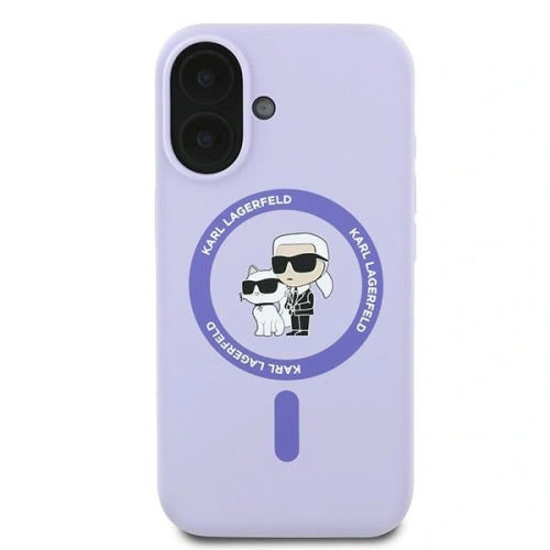 Kup Etui Karl Lagerfeld KLHMP16SSCMKCRHU Apple iPhone 16 hardcase Silicone Karl&Choupette Ring MagSafe fioletowy/purple - KLD21723 - {ean13} - Sklep Home Screen