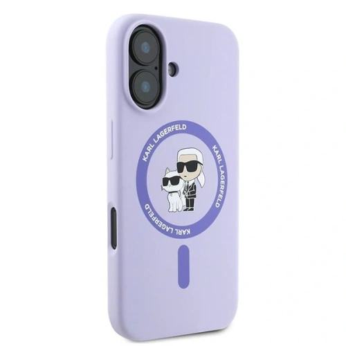 Kup Etui Karl Lagerfeld KLHMP16SSCMKCRHU Apple iPhone 16 hardcase Silicone Karl&Choupette Ring MagSafe fioletowy/purple - KLD21723 - {ean13} - Sklep Home Screen