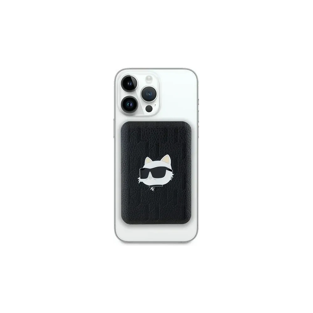 Powerbank bezprzewodowy Karl Lagerfeld KLPB5FPGKSCHHK 15W 5000mAh Choupette Head Pin MagSafe czarny/black