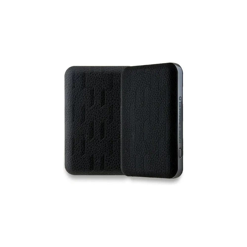 Powerbank bezprzewodowy Karl Lagerfeld KLPB5FPGKSCHHK 15W 5000mAh Choupette Head Pin MagSafe czarny/black