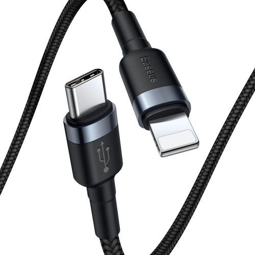 Kup Cablu USB-C la Lightning PD Baseus Cafule, 18W, 1m (negru-gri) - BSU1051BLKGRY - {ean13} - Sklep Home Screen