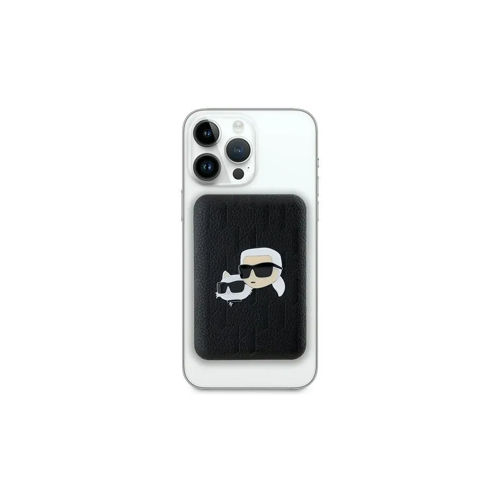 Powerbank bezprzewodowy Karl Lagerfeld KLPB5FPGKSKCHK 15W 5000mAh Karl&Choupette Head Pin MagSafe czarny/black