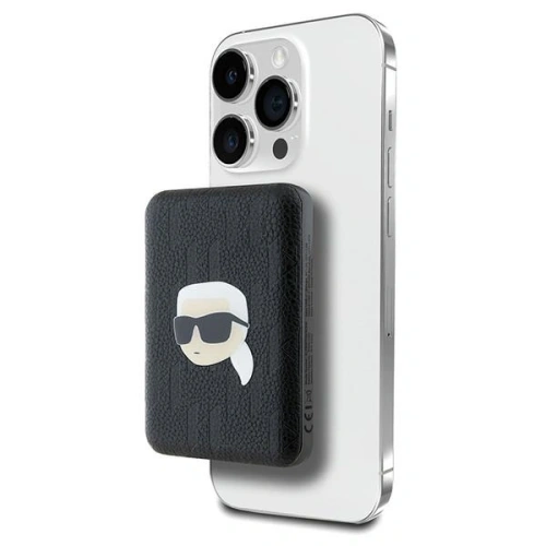 Kup Karl Lagerfeld KLPB5FPGKSKIHK 15W 5000mAh powerbank wireless Karl Head Pin MagSafe negru - KLD21731 - {ean13} - Sklep Home Screen