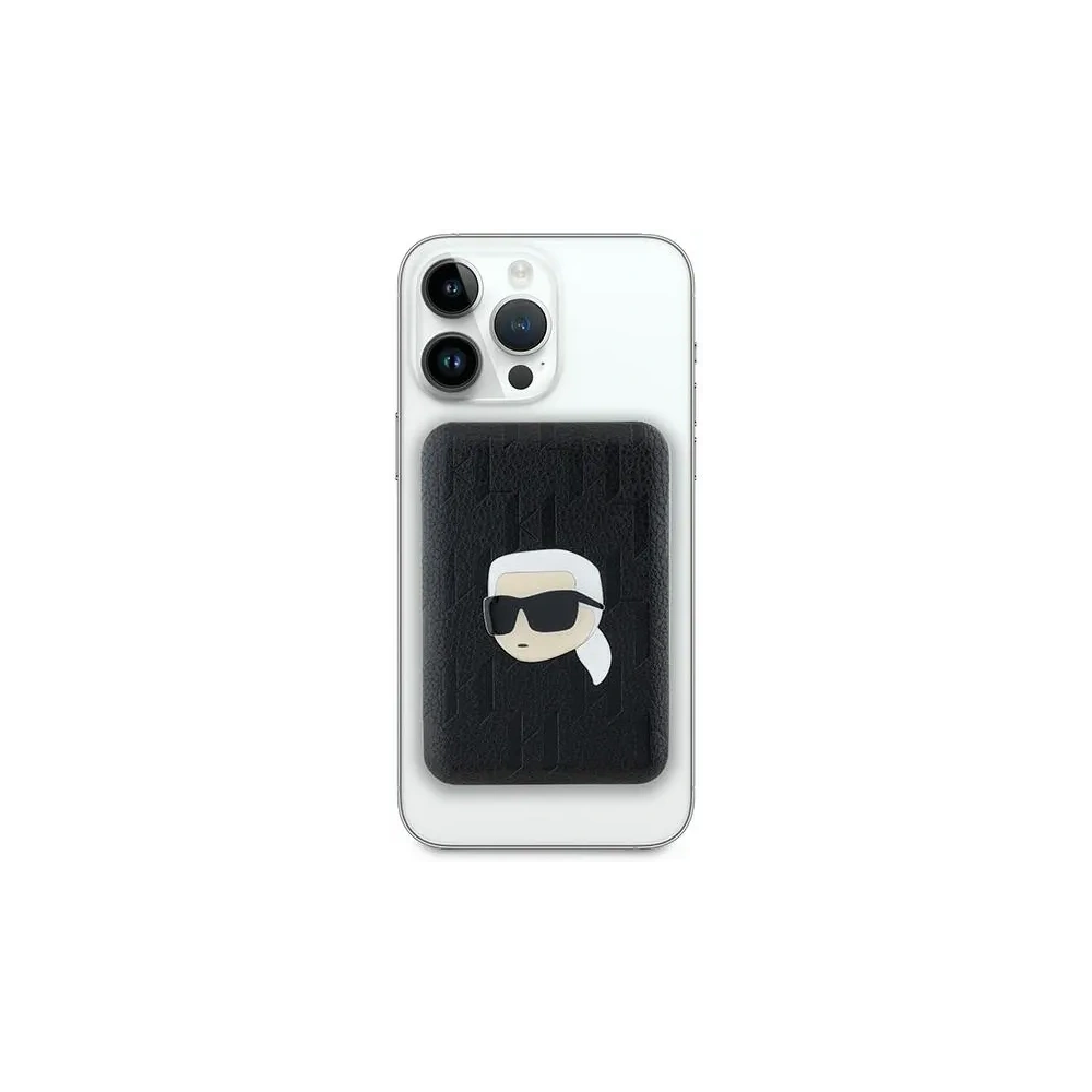 Powerbank bezprzewodowy Karl Lagerfeld KLPB5FPGKSKIHK 15W 5000mAh Karl Head Pin MagSafe czarny/black