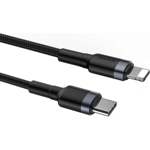 Kabel USB-C do Lightning PD Baseus Cafule, 18W, 1m (czarno-szary)