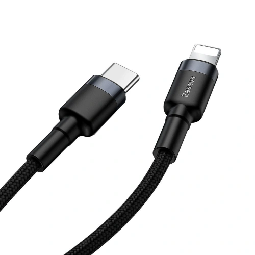 Kup Cablu USB-C la Lightning PD Baseus Cafule, 18W, 1m (negru-gri) - BSU1051BLKGRY - {ean13} - Sklep Home Screen