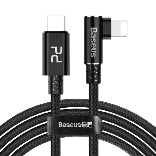 Kup Cablu USB-C Lightning PD la unghi Baseus MVP Elbow, 18W, 1m (negru) - BSU1052BLK - {ean13} - Sklep Home Screen