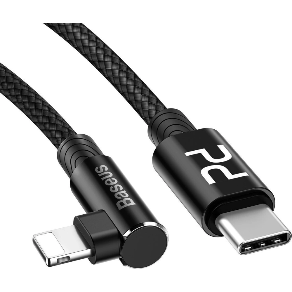Kabel kątowy USB-C do Lightning PD Baseus MVP Elbow, 18W, 1m (czarny)