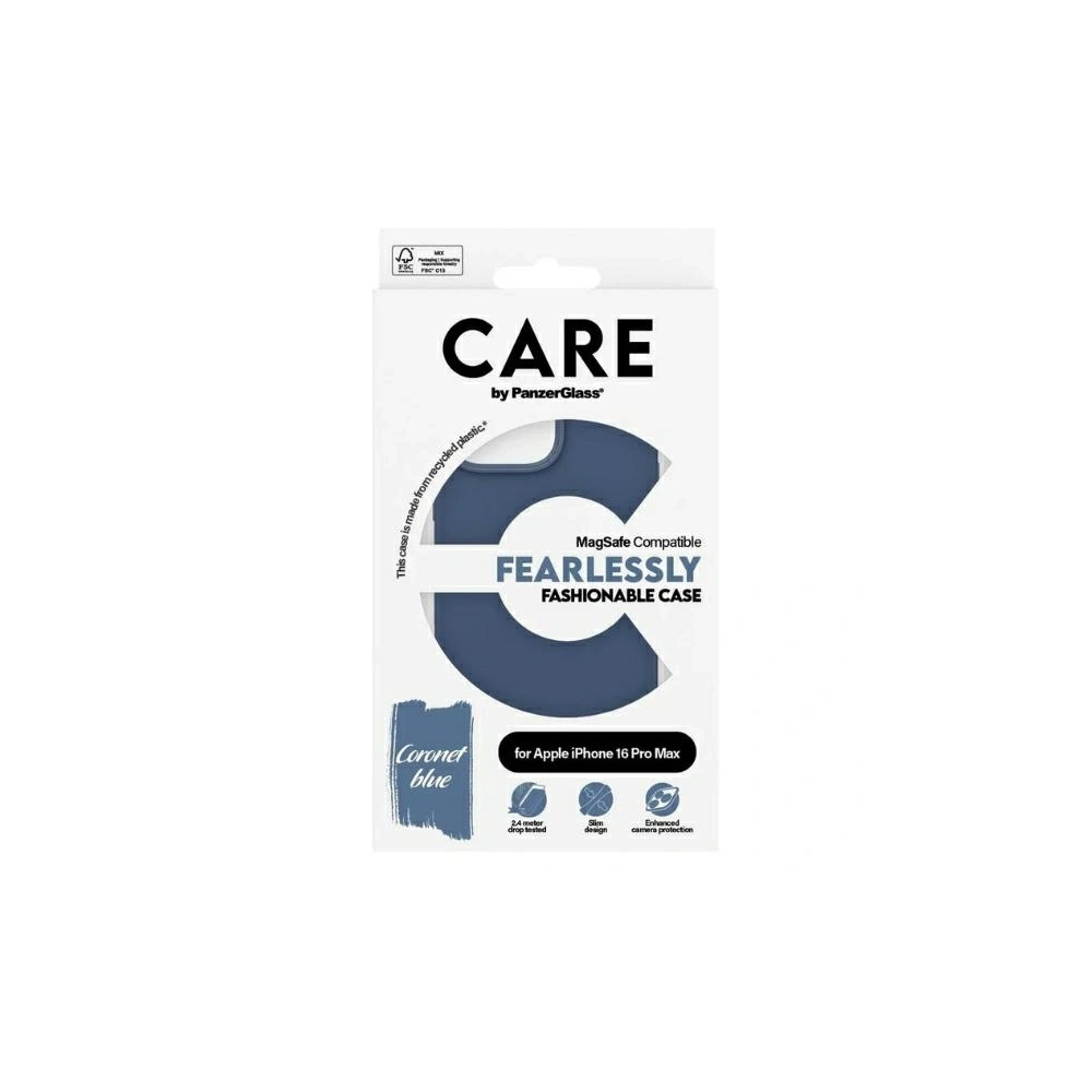 Etui CARE by PanzerGlass Fashion Case Apple iPhone 16 Pro Max MagSafe niebieski/blue