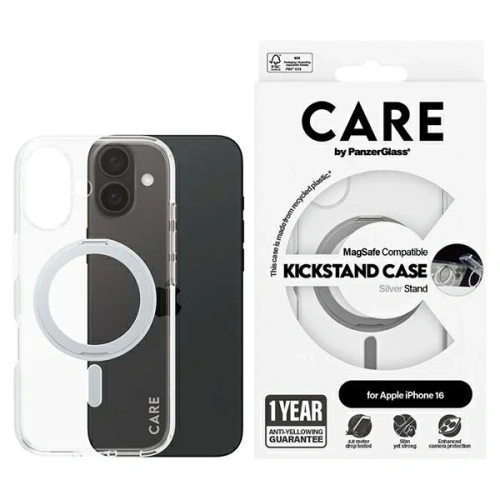 Buy CARE by PanzerGlass Feature Kickstand Case Apple iPhone 16 MagSafe silver - PZG710 - {ean13} - Home Screen Store Europe