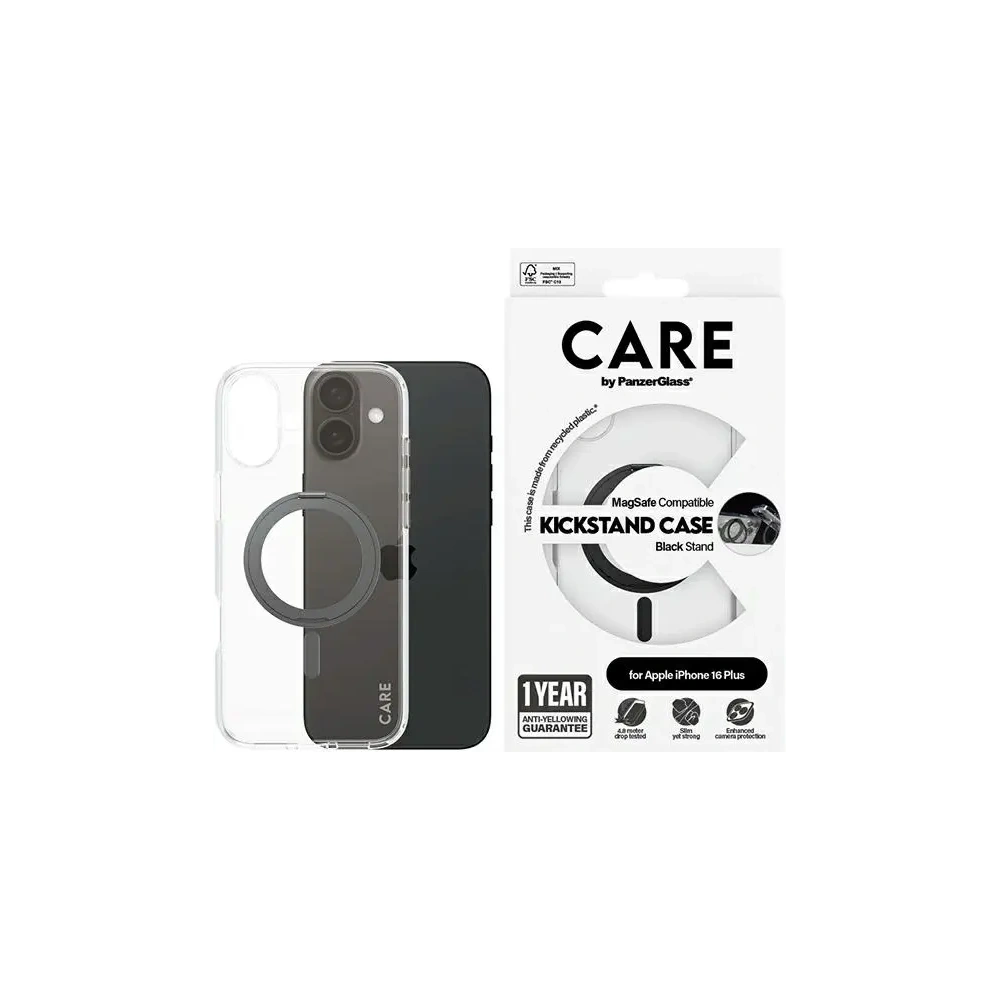 Etui CARE by PanzerGlass Feature Kickstand Case Apple iPhone 16 Plus MagSafe czarny/black