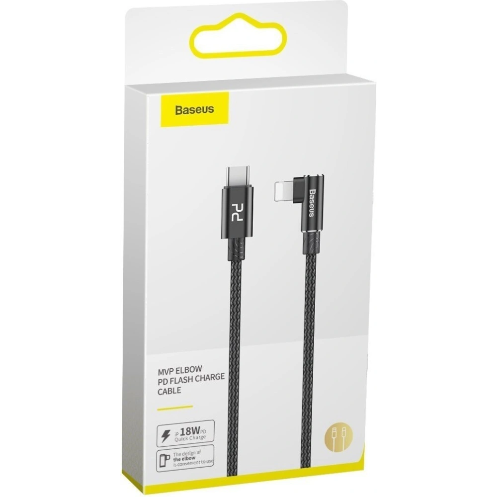 Kabel kątowy USB-C do Lightning PD Baseus MVP Elbow, 18W, 1m (czarny)