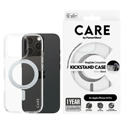 Kup Etui CARE by PanzerGlass Feature Kickstand Case Apple iPhone 16 Pro MagSafe srebrny/silver - PZG712 - {ean13} - Sklep Home Screen