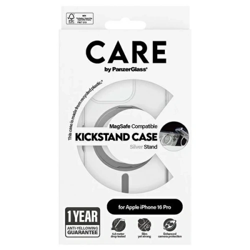 Kup Etui CARE by PanzerGlass Feature Kickstand Case Apple iPhone 16 Pro MagSafe srebrny/silver - PZG712 - {ean13} - Sklep Home Screen