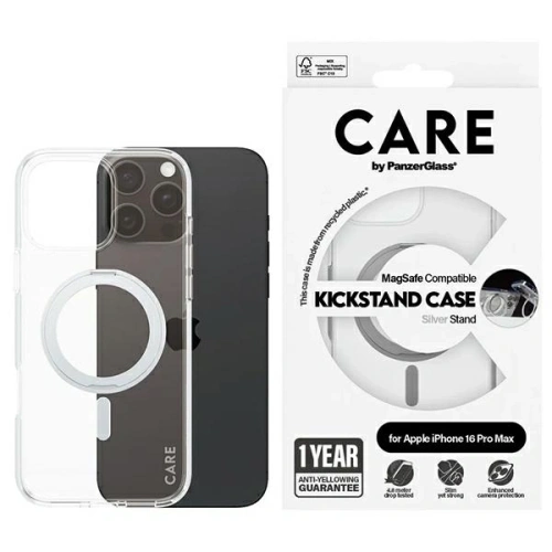 Kup CARE de PanzerGlass Carcasă cu suport pentru Apple iPhone 16 Pro Max MagSafe argintie - PZG714 - {ean13} - Sklep Home Screen