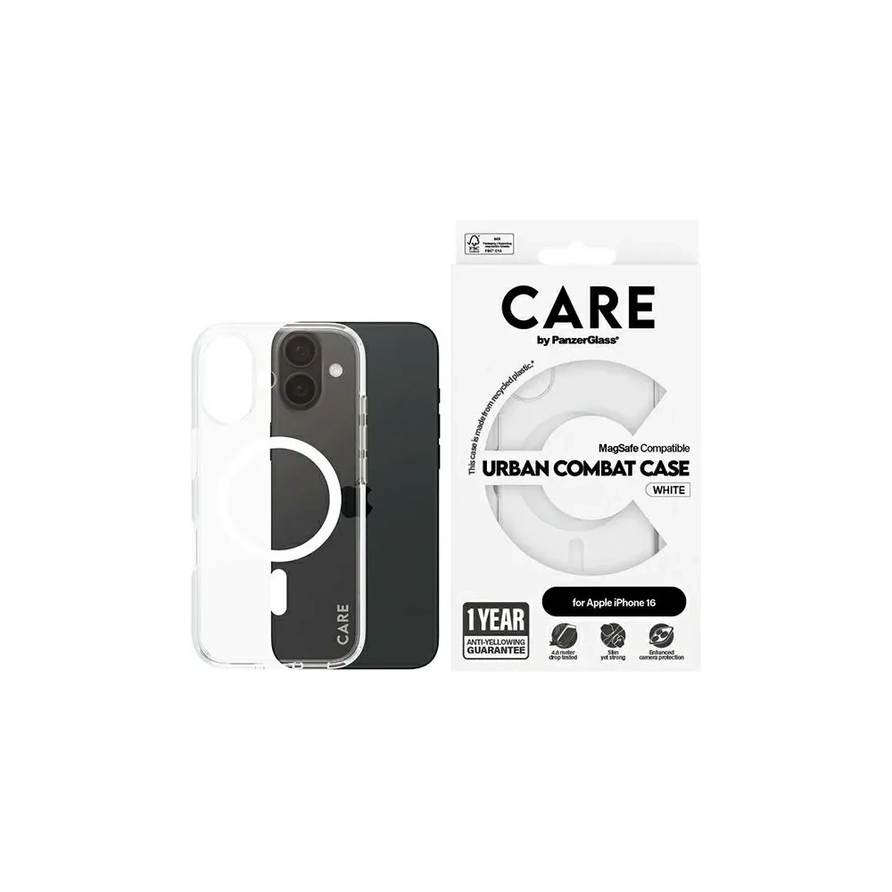 Etui CARE by PanzerGlass Flagship Case Apple iPhone 16 MagSafe biały/white
