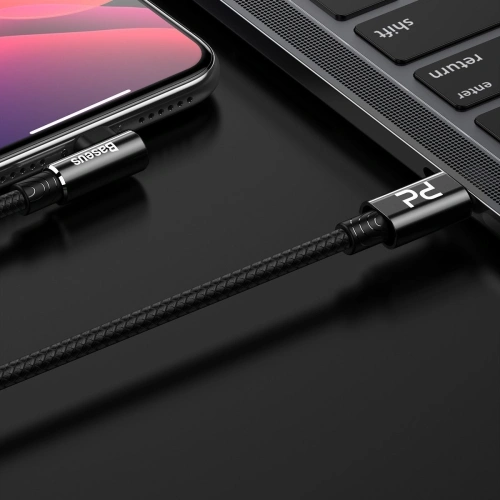 Kup Cablu USB-C Lightning PD la unghi Baseus MVP Elbow, 18W, 1m (negru) - BSU1052BLK - {ean13} - Sklep Home Screen