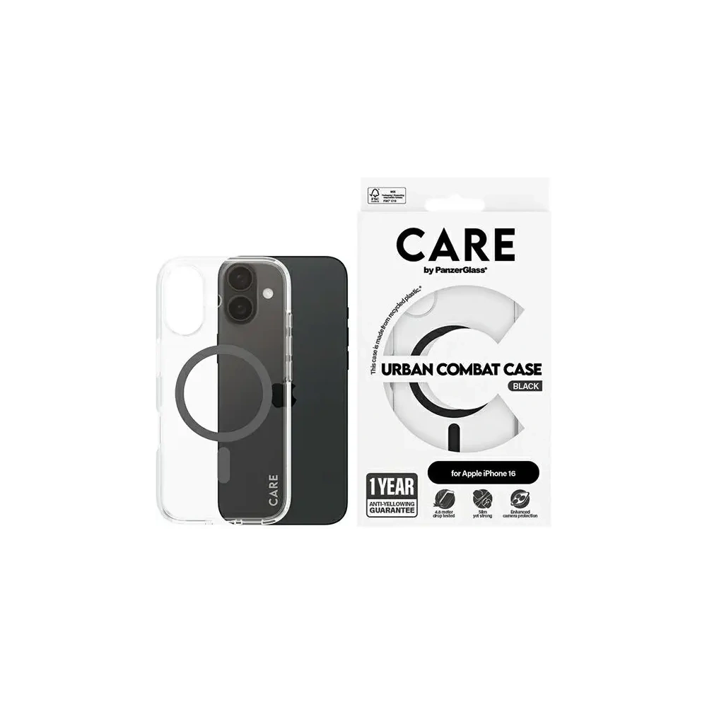 Etui CARE by PanzerGlass Flagship Case Apple iPhone 16 MagSafe czarny/black