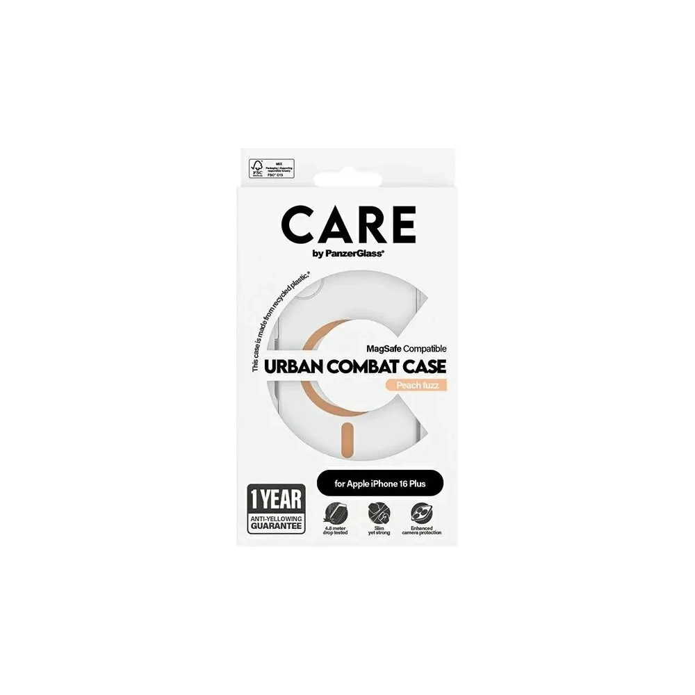 Etui CARE by PanzerGlass Flagship Case Apple iPhone 16 Plus MagSafe brzoskwiniowy/peachy