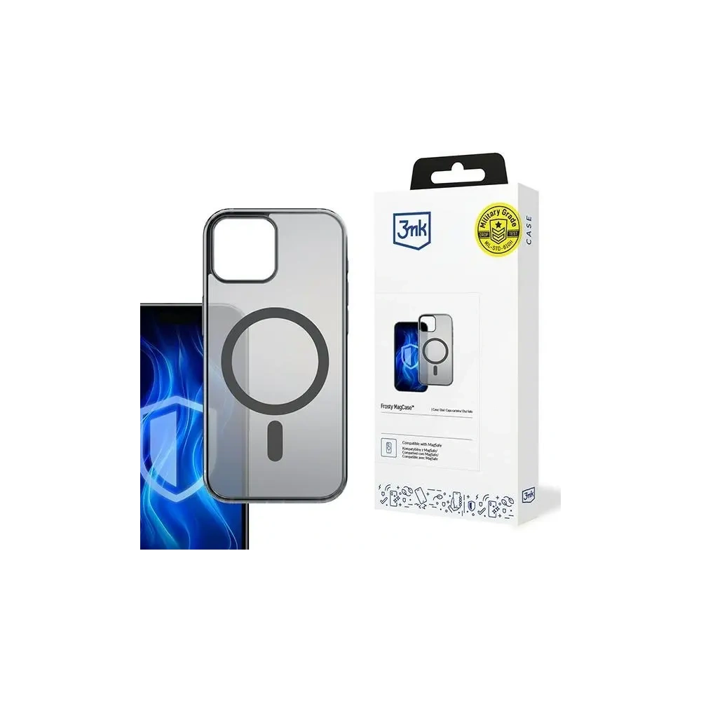 Etui 3MK Frosty MagCase Apple iPhone 12 Pro Max czarny/black