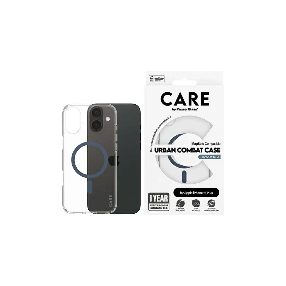 Etui CARE by PanzerGlass Flagship Case Apple iPhone 16 Plus MagSafe niebieski/blue