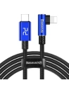 Cablu USB-C la Lightning PD la unghi Baseus MVP Elbow, 18W, 1m (albastru)