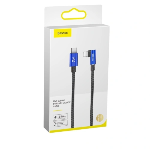 Kup Kabel úhlový USB-C na Lightning PD Baseus MVP Elbow, 18W, 1m (modrý) - BSU1054BLU - {ean13} - Sklep Home Screen