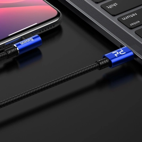 Kup Kabel úhlový USB-C na Lightning PD Baseus MVP Elbow, 18W, 1m (modrý) - BSU1054BLU - {ean13} - Sklep Home Screen
