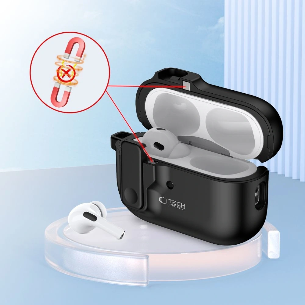 Etui Tech-Protect Slim Hook Apple Airpods Pro 1 / 2 Black